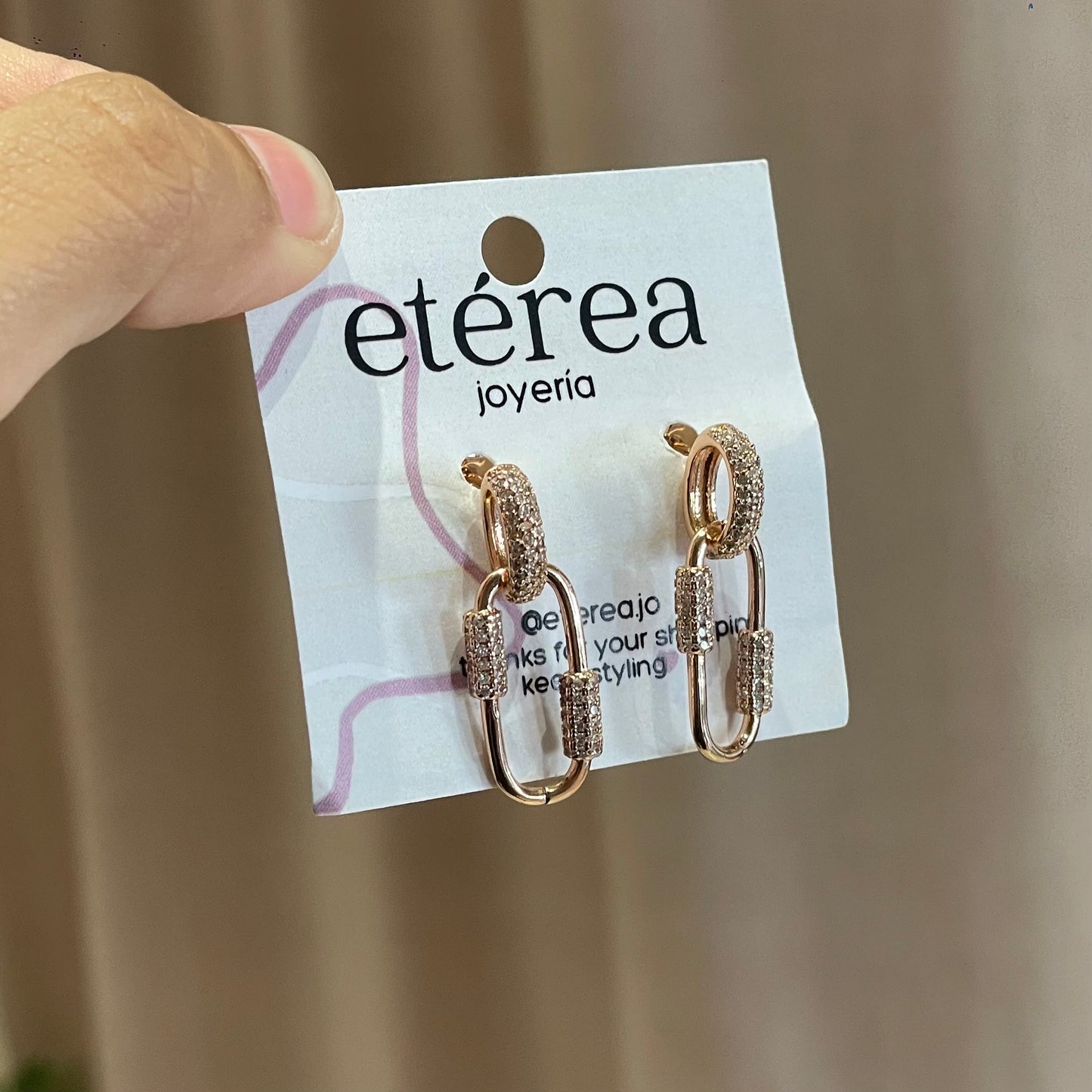 ARETES ESLABÓN BRILLITOS