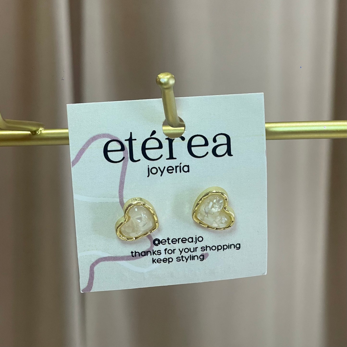 ARETES PERLA CORAZON