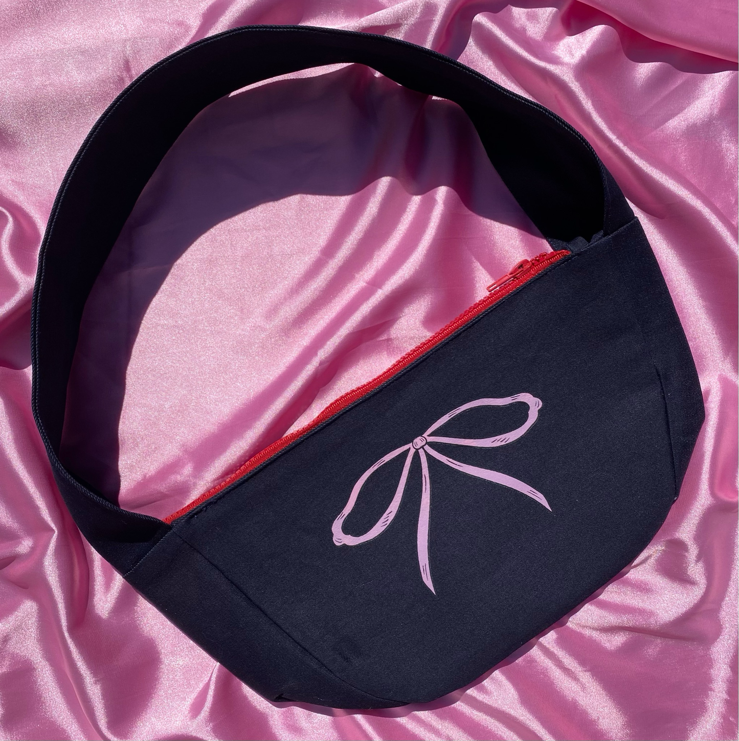 BOLSA DE MEZCLILLA MOÑO ROSA