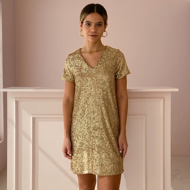 Dorados Cortos Que Color De Zapatos Para Vestido Dorado Vestido