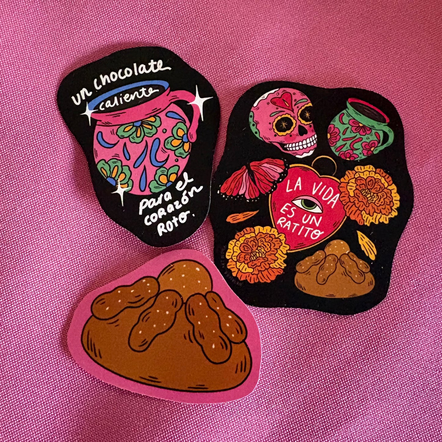 PAQUETE 3 STICKERS - DIA DE MUERTOS