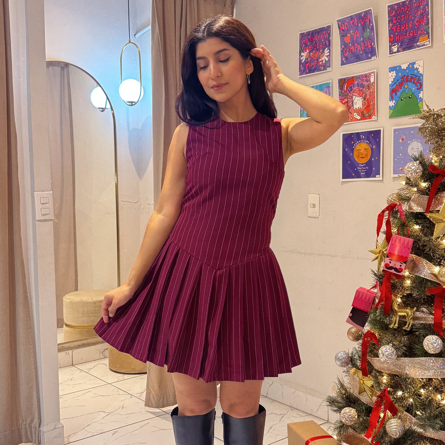 VESTIDO SCHOLAR BURGUNDY