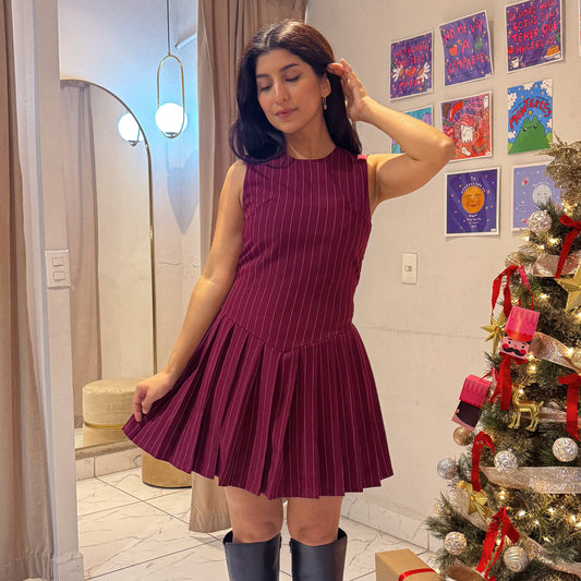 VESTIDO SCHOLAR BURGUNDY