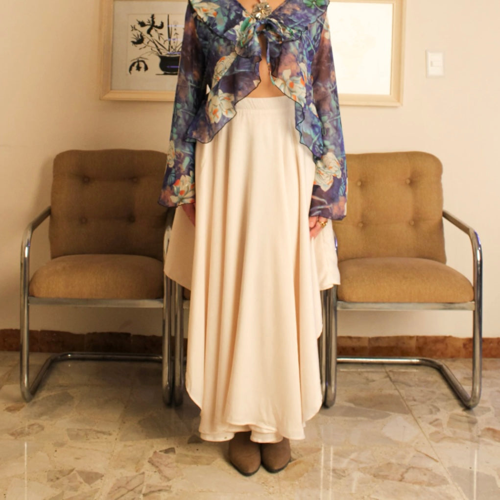 FALDA EXTRA LARGA CREMA