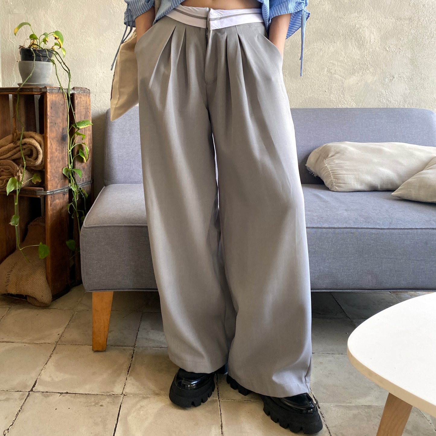 PANTALÓN PRETINA GRIS