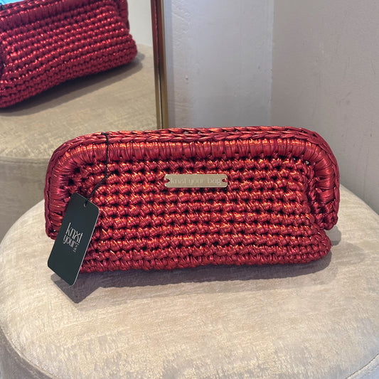 CLUTCH METÁLICO BAGUETTE ROJO