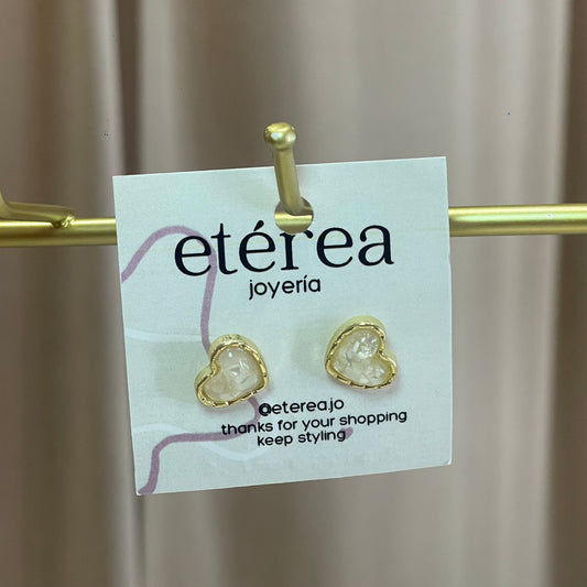 ARETES PERLA CORAZON