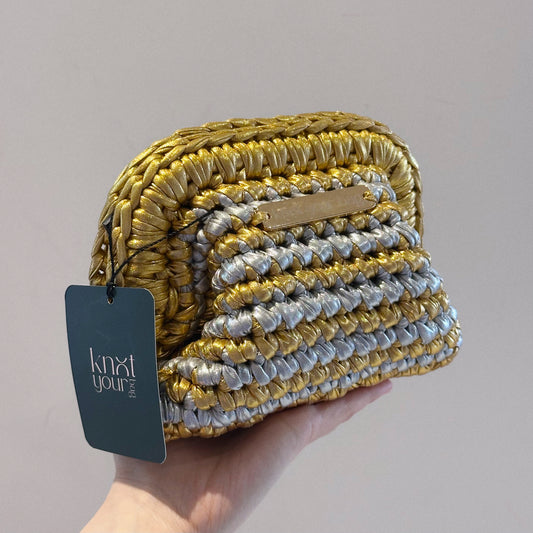 CLUTCH MINI METÁLICO ORO/PLATA
