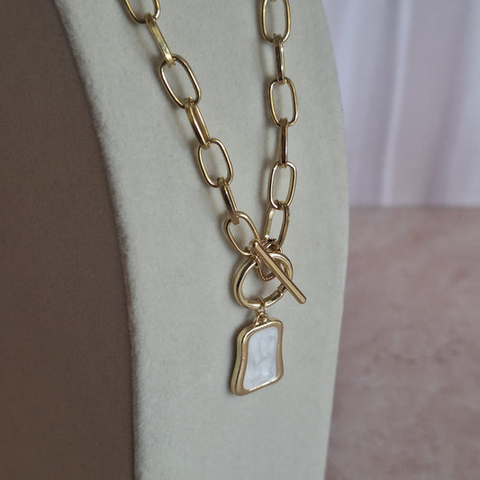 COLLAR ESLABON Y PERLA