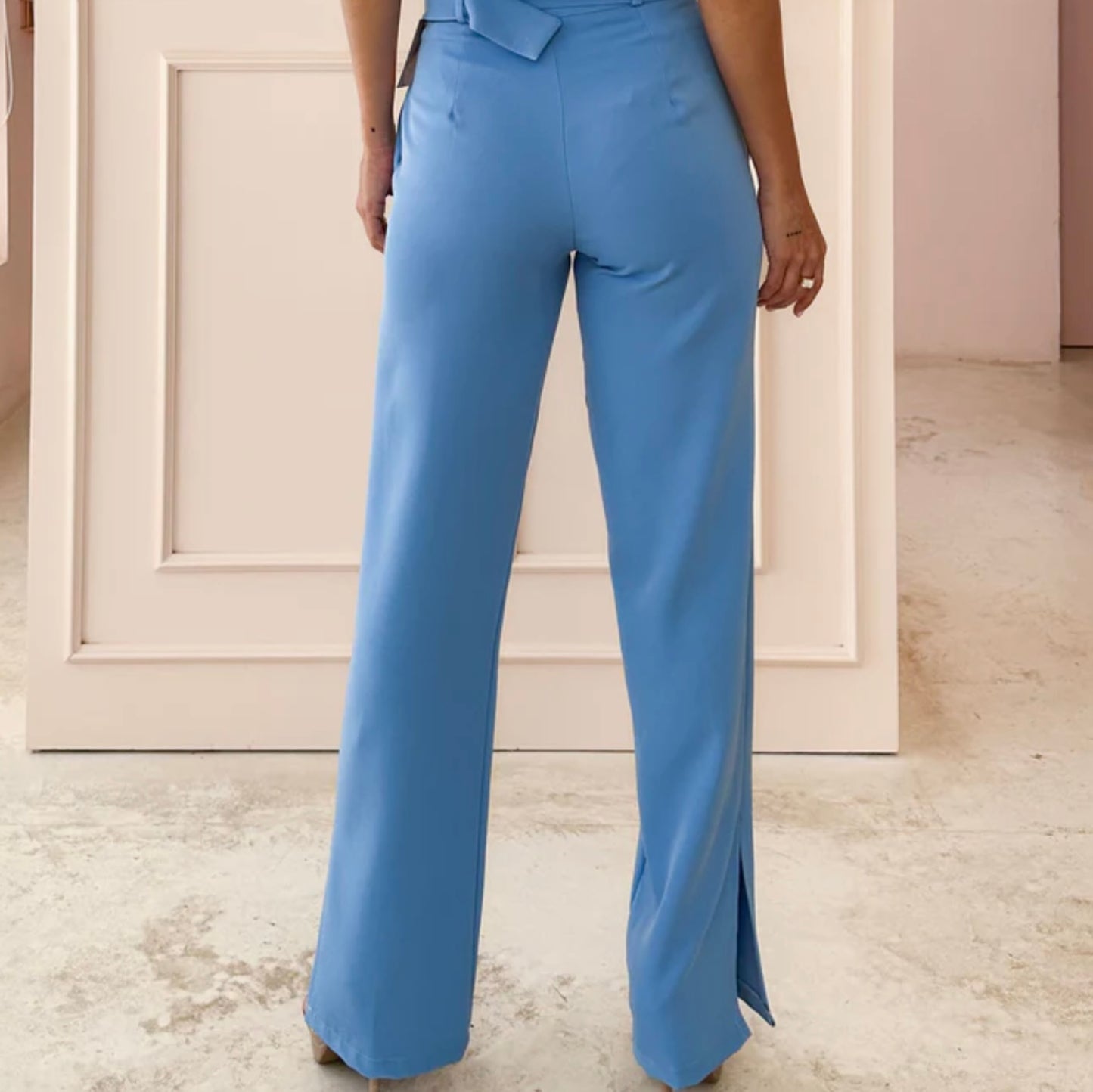 BLUE SIDE OPENING TROUSERS