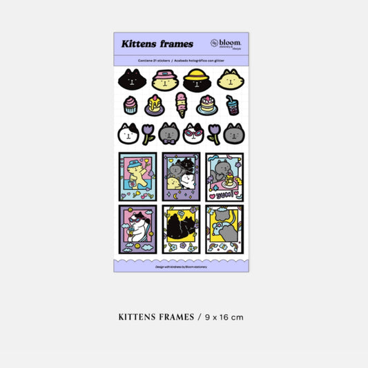 STICKERS KITTENS FRAMES GLITTER