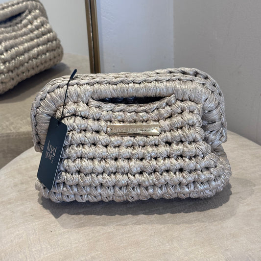 CLUTCH METÁLICO HANDLE ORO CRAQUELADO