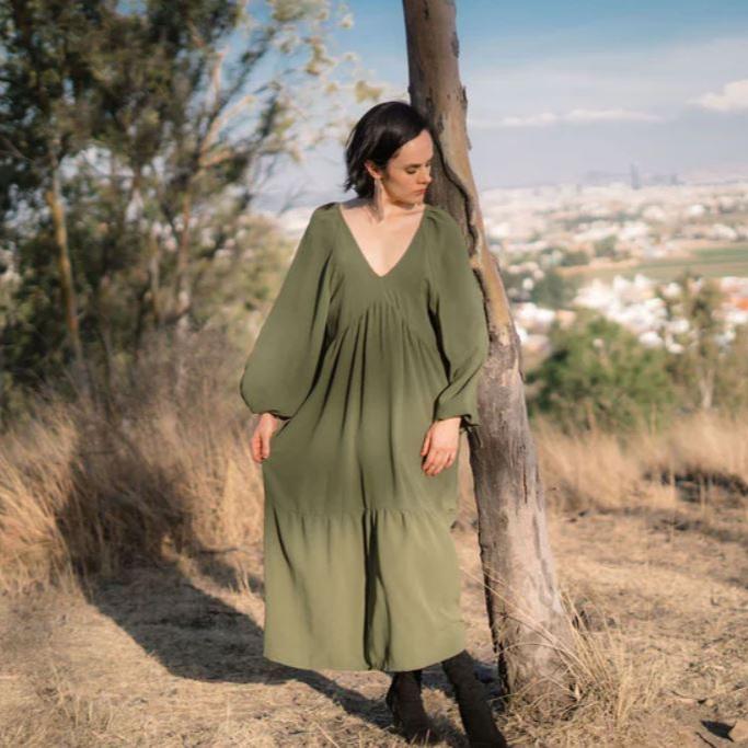 VESTIDO FLOR VERDE