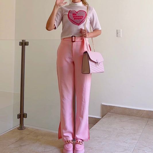 PINK TROUSERS WITH OPENING