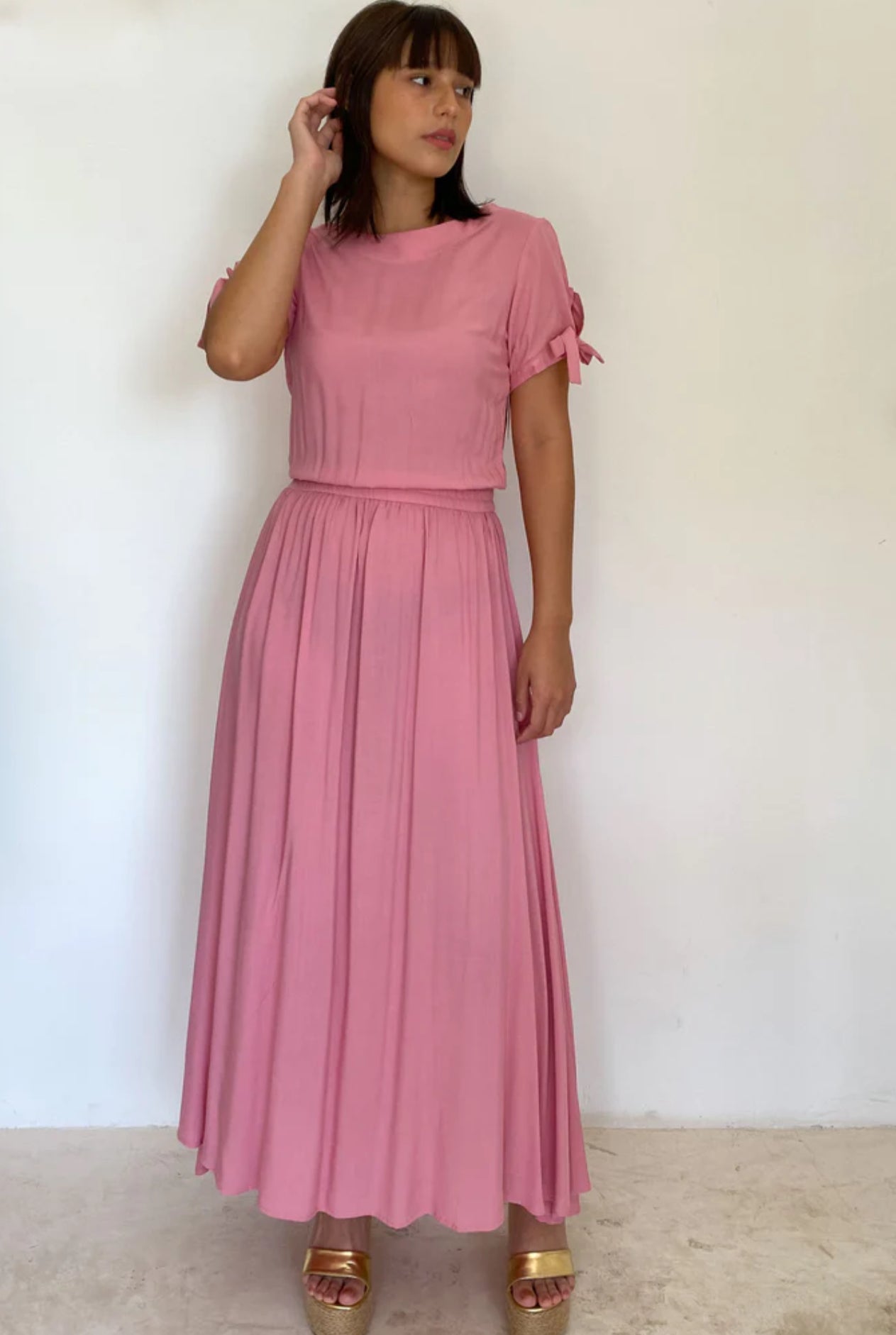 PINK SOLID MAXI DRESS