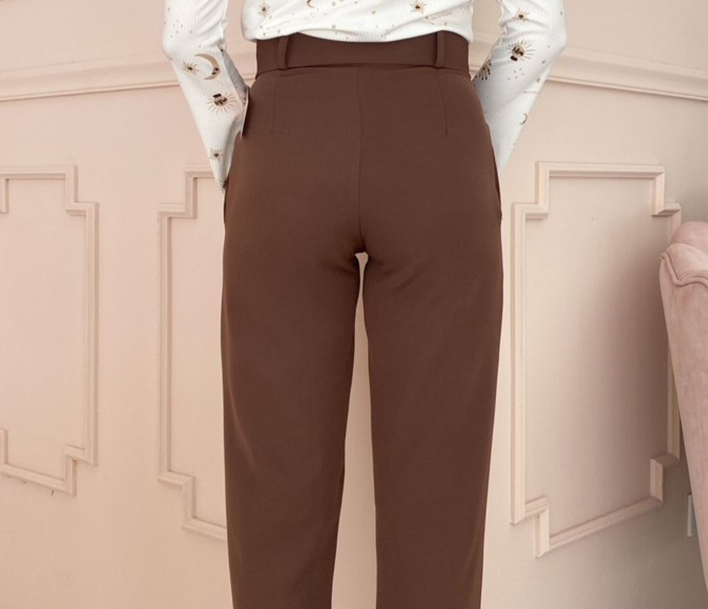 BROWN TROUSERS WITH OPENING