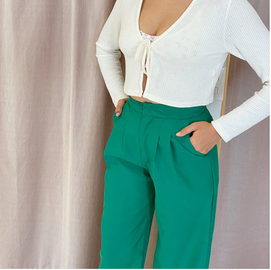 GREEN LOOSE TROUSERS