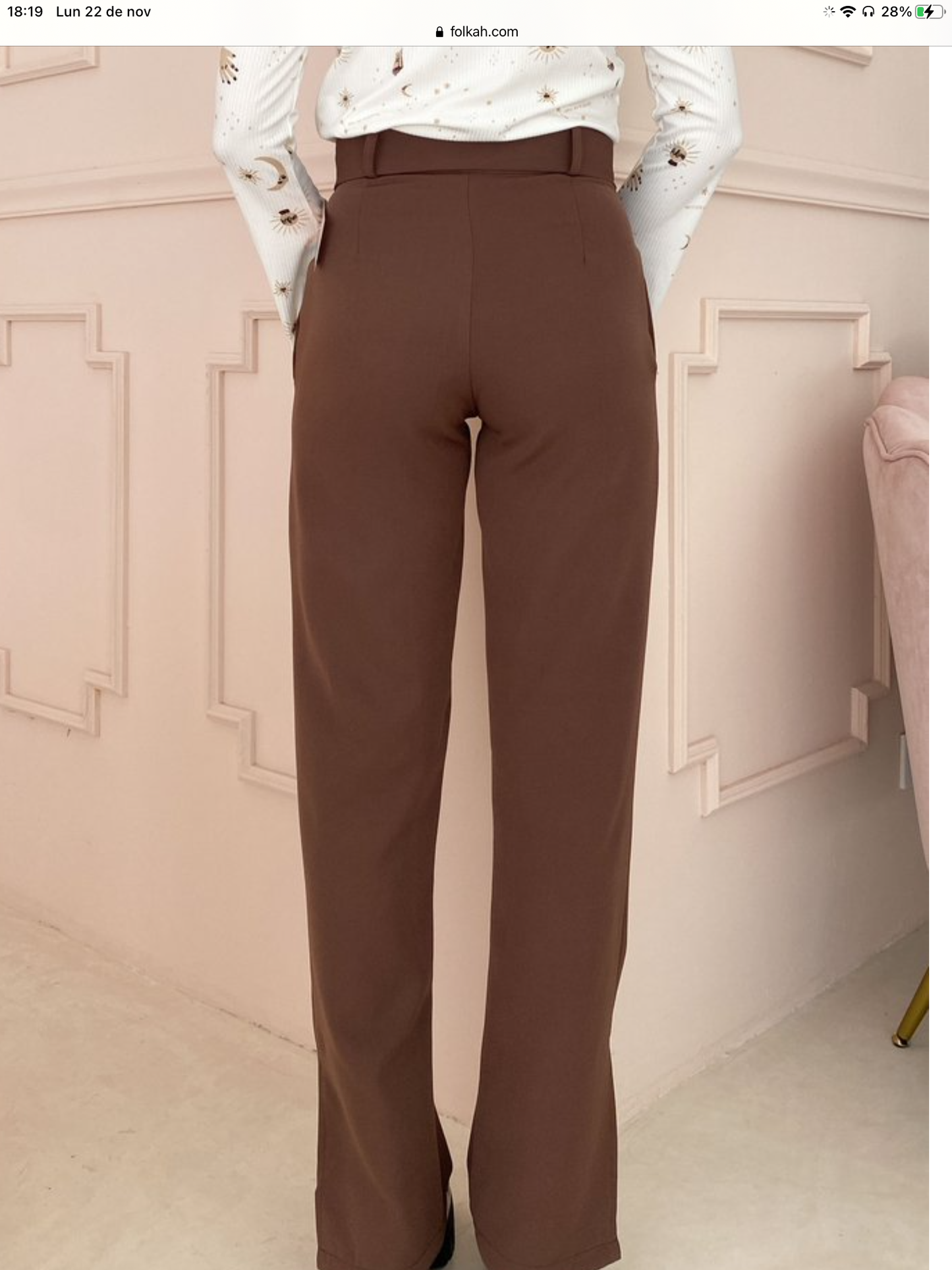 BROWN TROUSERS WITH OPENING