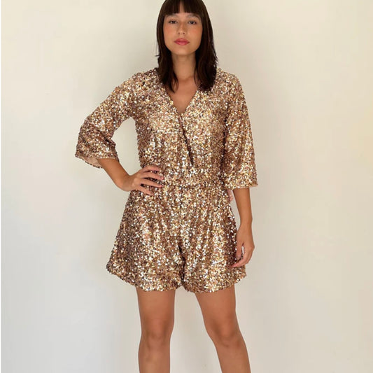 ROMPER LENTEJUELAS GOLD AND SILVER