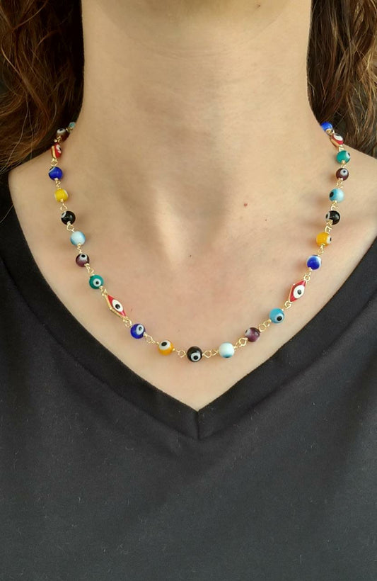 COLORED EYES NECKLACE