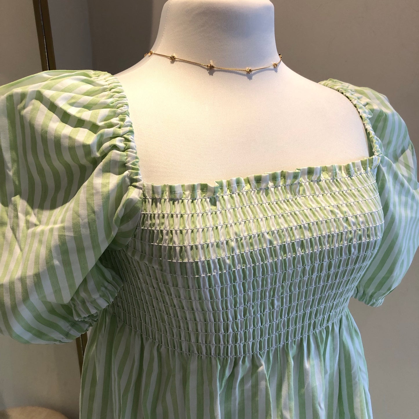 GREEN PEASANT DRESS