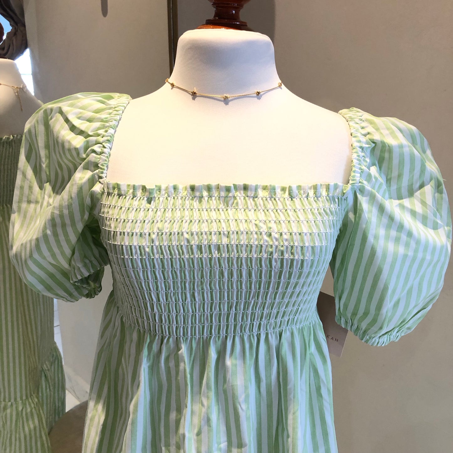 GREEN PEASANT DRESS