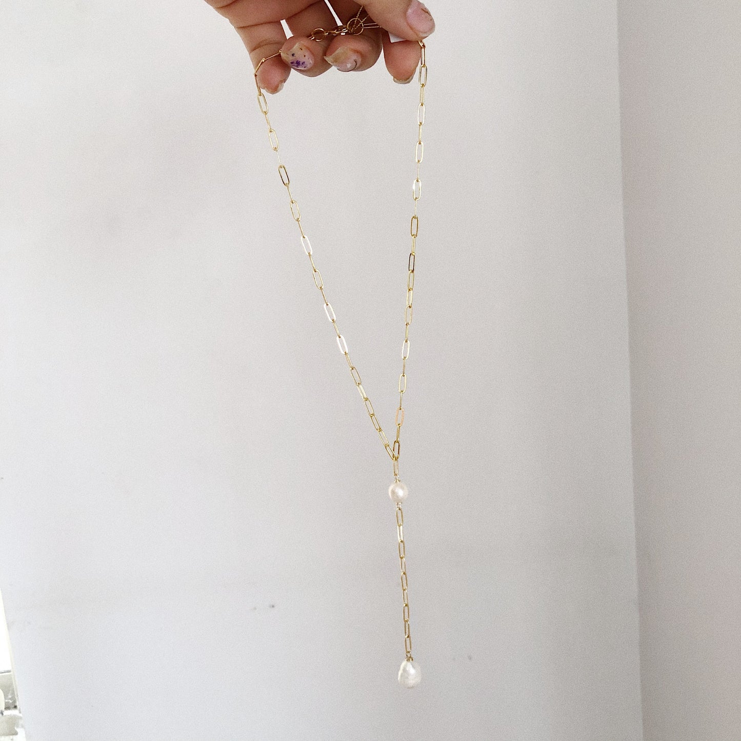 PEARL TIE CHAIN ​​NECKLACE